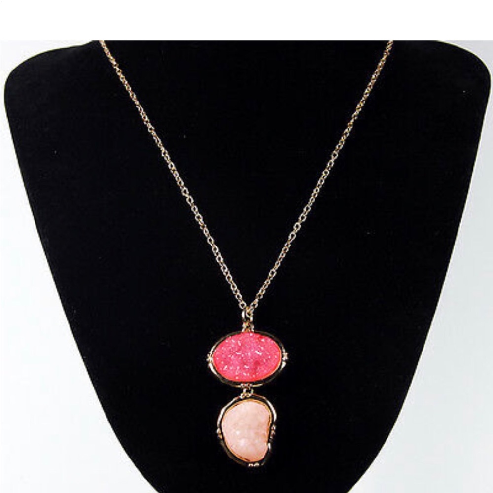 Pana Iridescent Druzy Agate Stone Pendant